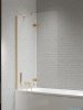 New Trendy Nesta Gold Brushed parawan nawannowy ze wspornikiem kątowym 100x150 cm lewy złoto szczotkowane/szkło przejrzyste P-0245-WL